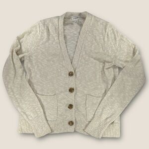 J.Crew Cardigan Sweater Womens Small Cream Oatmeal Button Front Cotton Blend